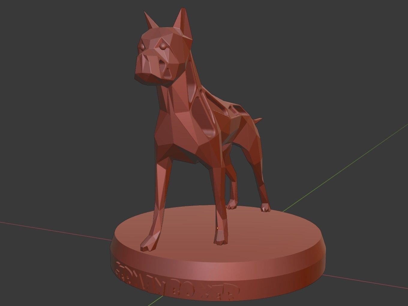 Voronoi German Boxer Pose 3D print model_12