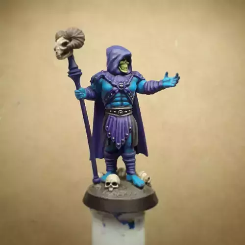 Skeletor figurine with scythe