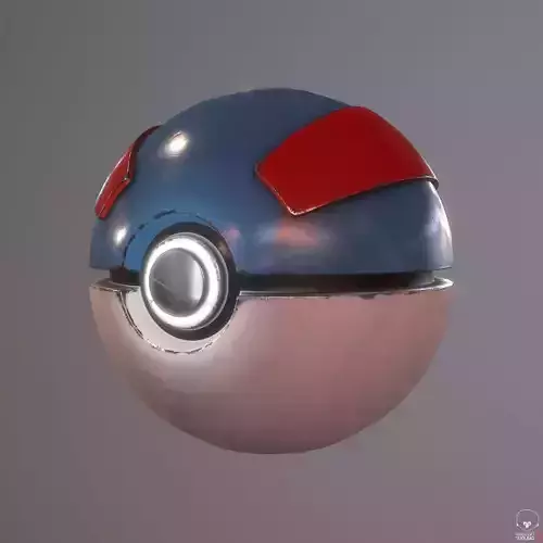 Realistic Greatball pokeball 3D model