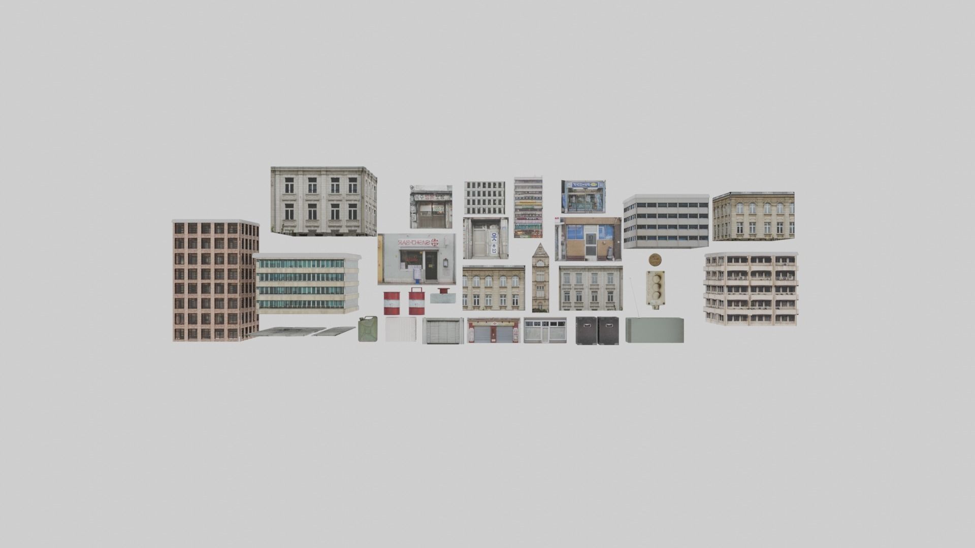 City Props and Assets Low-poly 3D model_7
