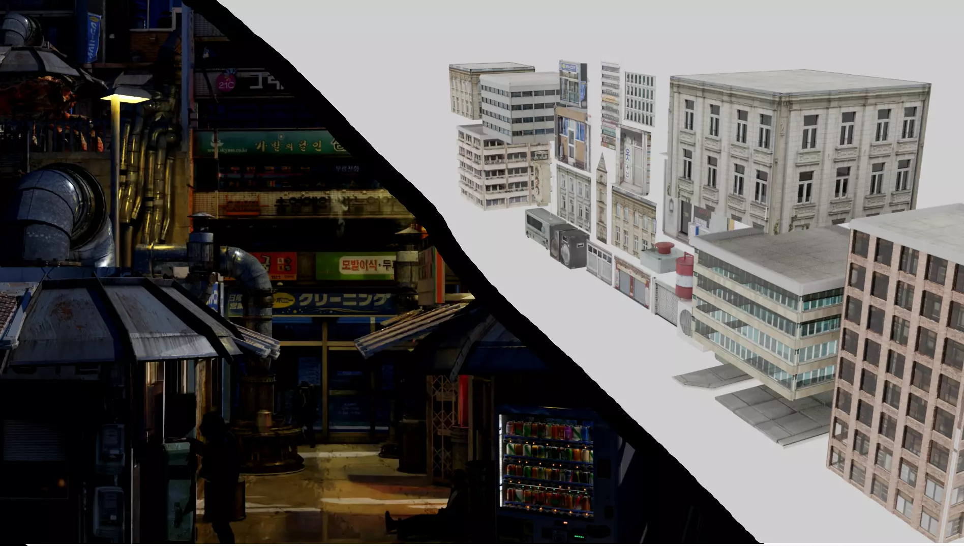 City Props and Assets Low-poly 3D model_0