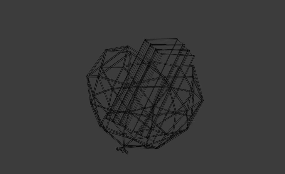 Gold and Acrylic Item Holder Low-poly 3D model_4