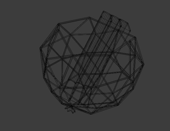 Gold and Acrylic Item Holder Low-poly 3D model_5