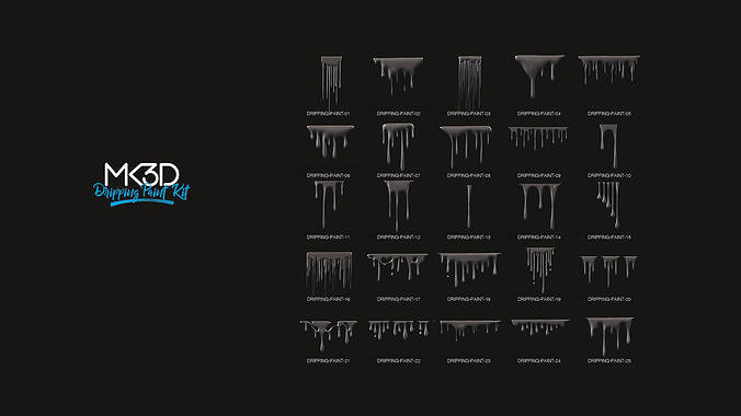 Dripping-paint-kit cdm - ice drips 3D Model Collection