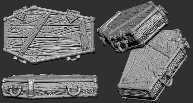 Stylized  coffin Free 3D model
