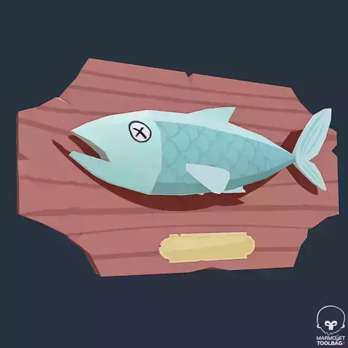 Toon Talking Fish Prop Low-poly 3D model