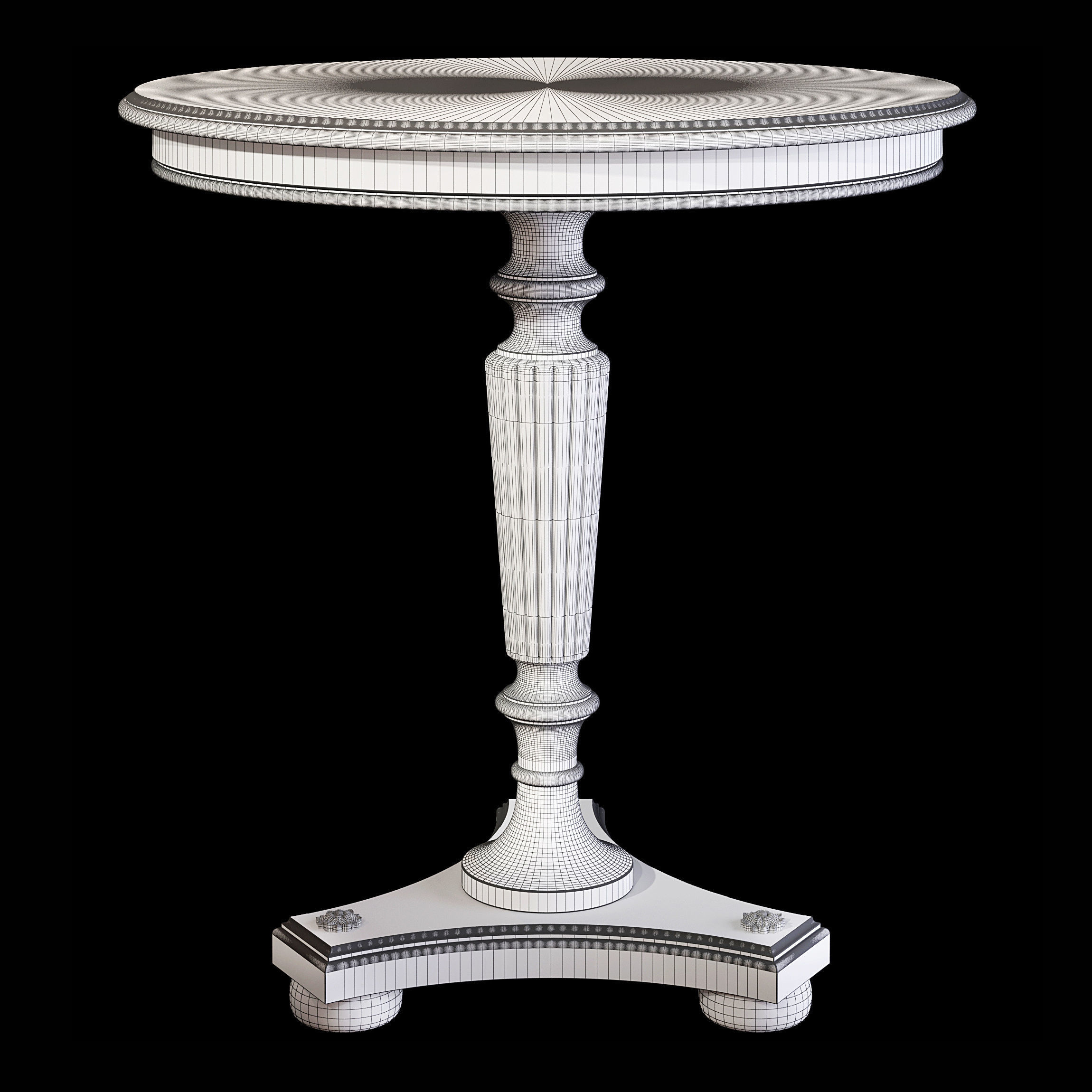 Classic coffe table 001 3D model_4