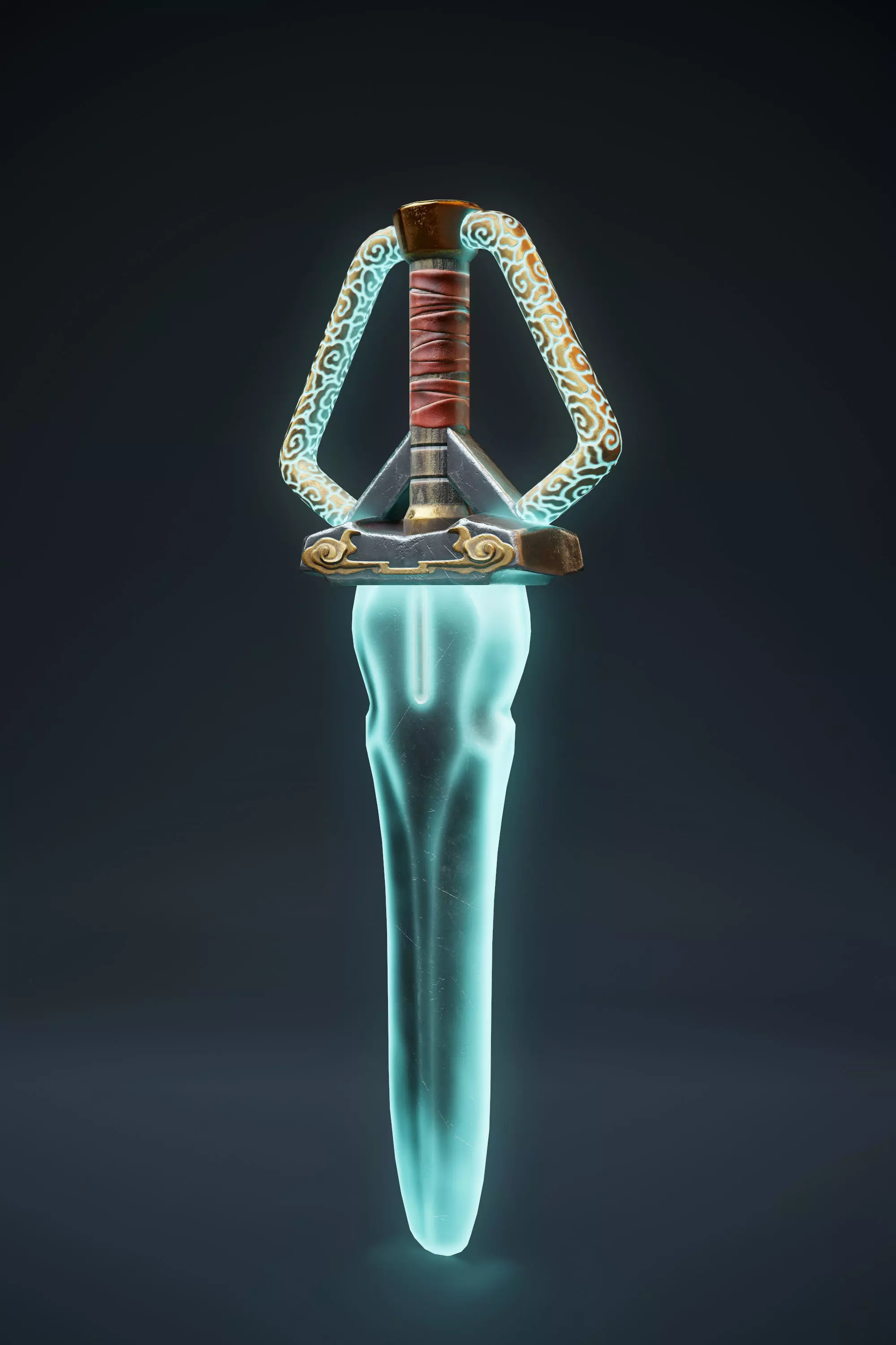 Magic sword Low-poly 3D model