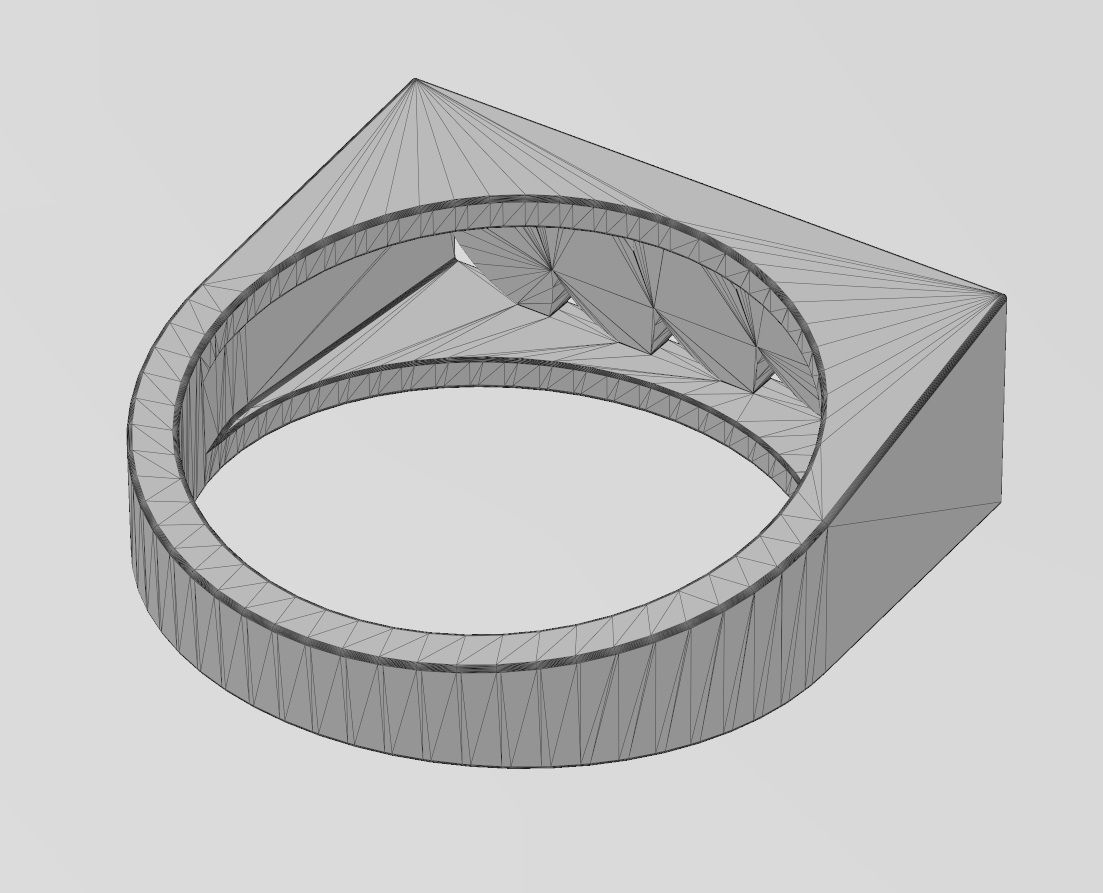 Leaf motif rectangular ring size 6to13 3D print model_13