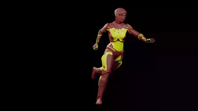 Warrior Girl in the Sci-fi Armor