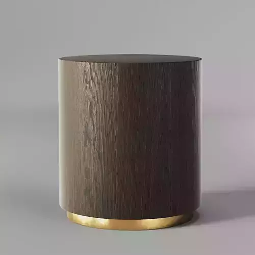 RH-machinto-round-side-table side table with gold base