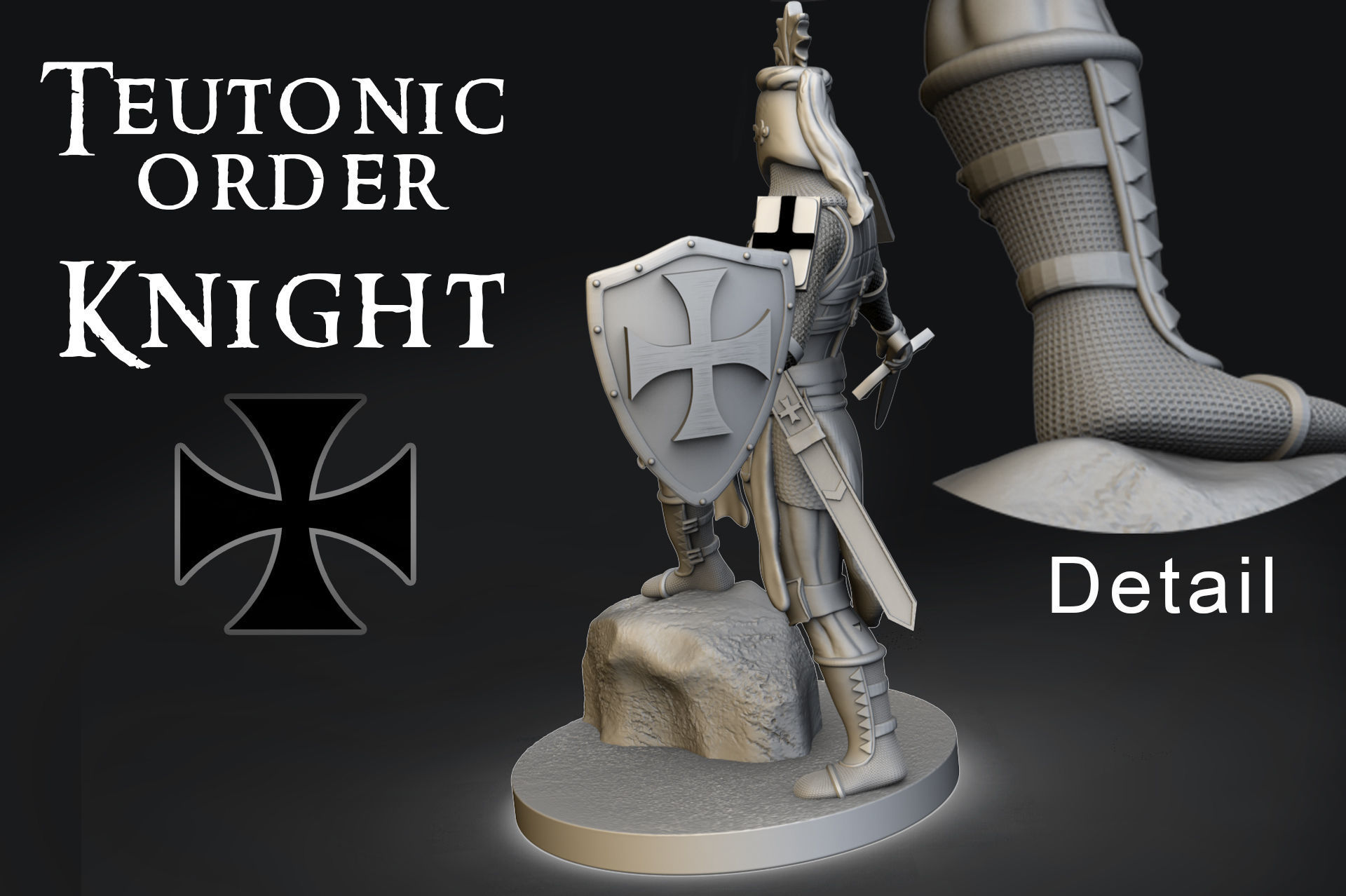 Teutonic Order Knight 3D print model_1
