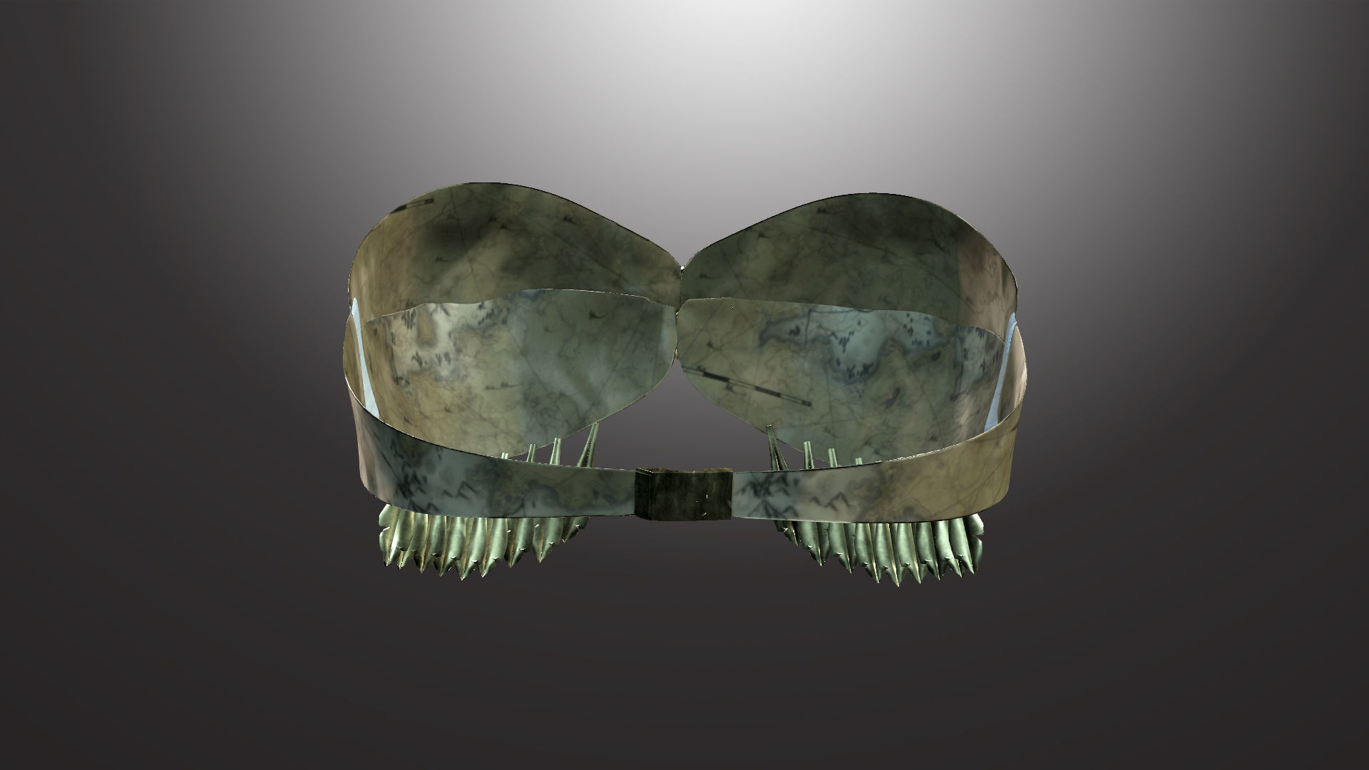 DTS-Model01-Bra2A gold and belt with fringes Low-poly 3D model_3