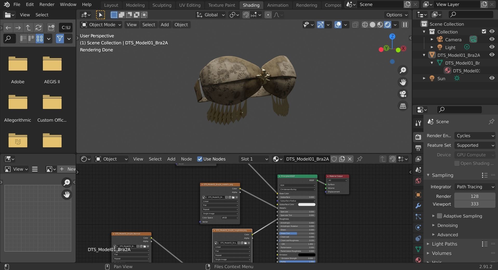 DTS-Model01-Bra2A gold and belt with fringes Low-poly 3D model_6