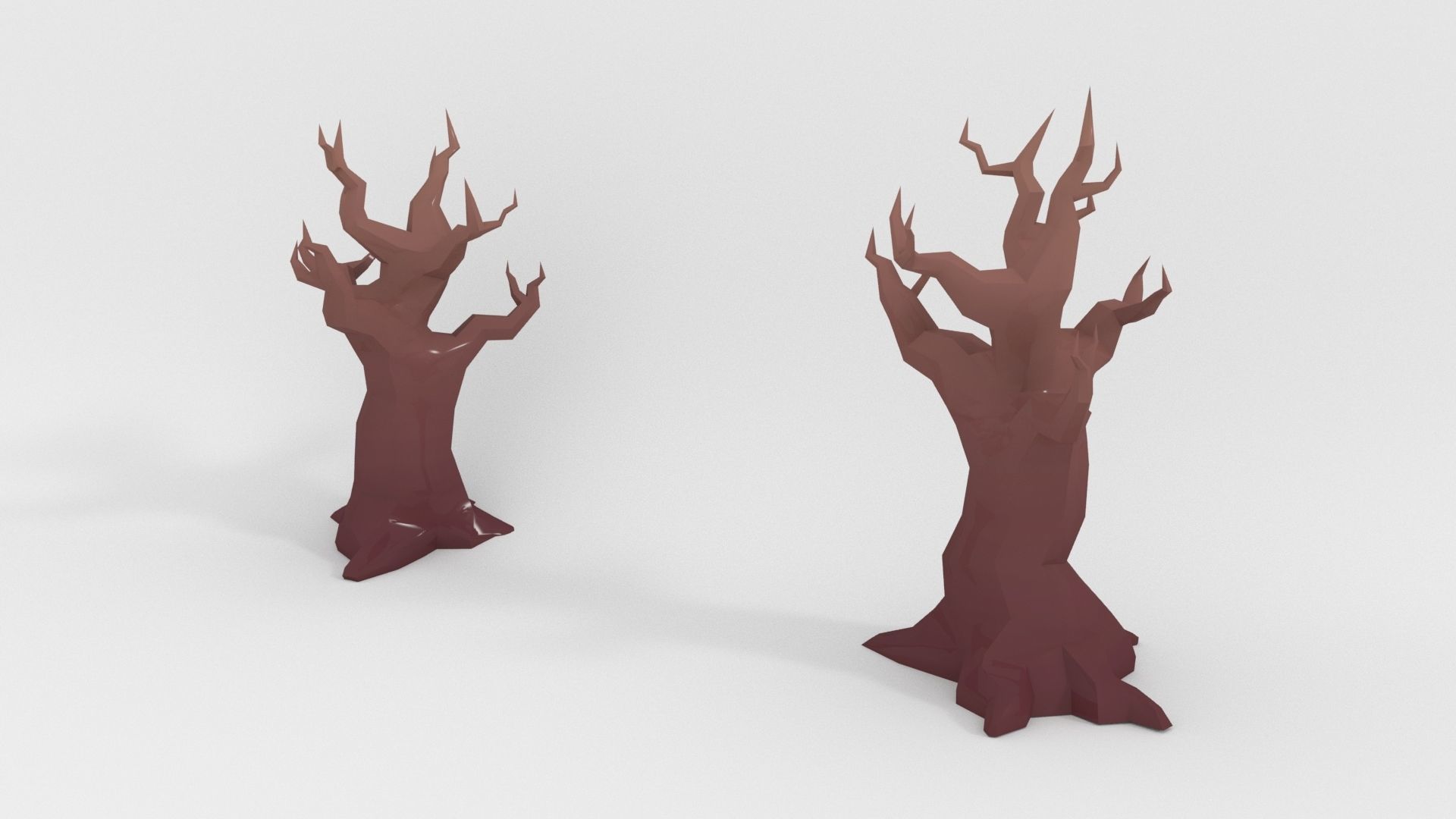 Low poly stylized old tree trunk Low-poly 3D model_11
