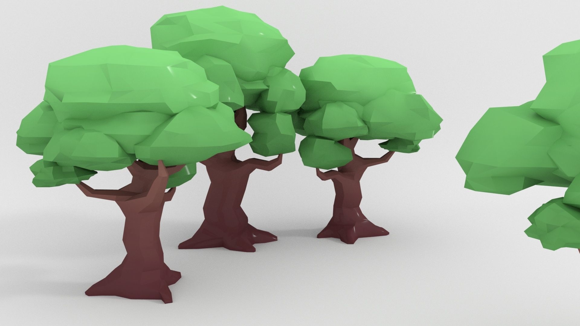 Low poly stylized old tree trunk Low-poly 3D model_10