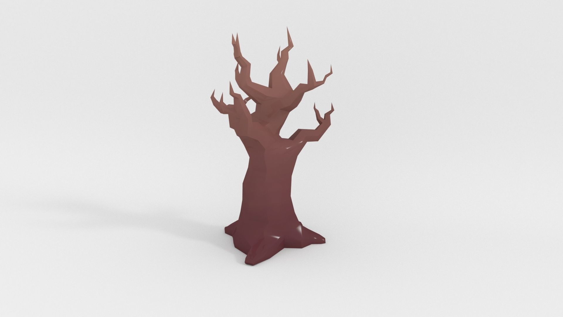 Low poly stylized old tree trunk Low-poly 3D model_13
