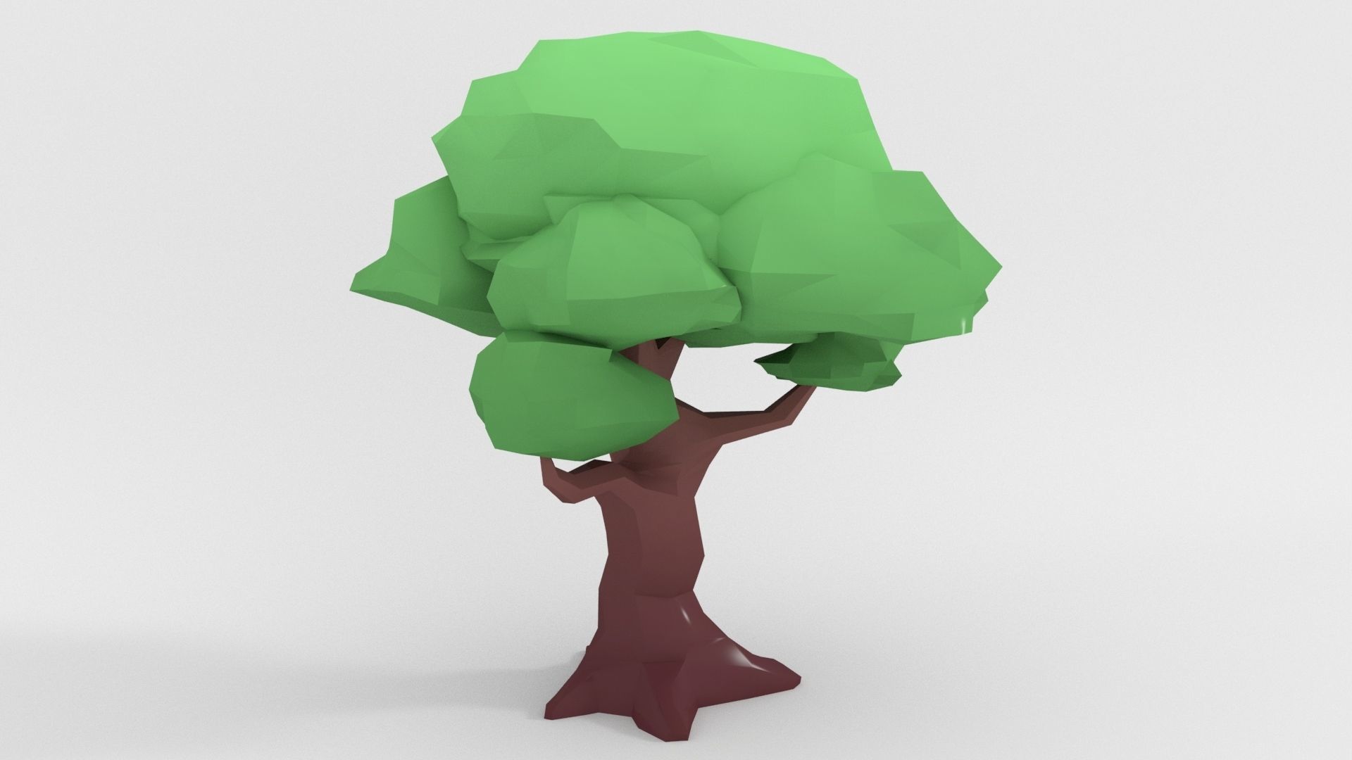 Low poly stylized old tree trunk Low-poly 3D model_3