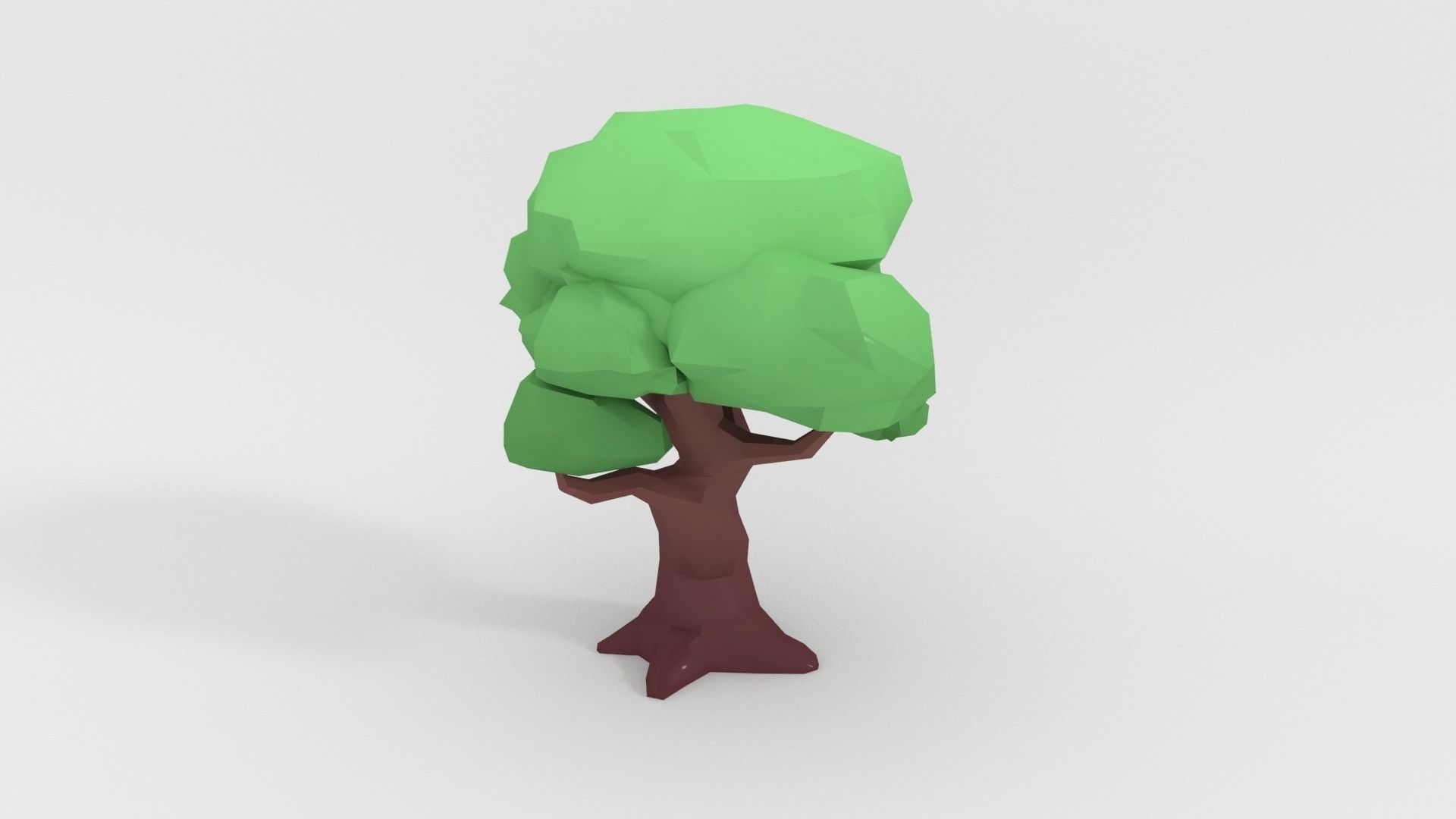 Low poly stylized old tree trunk Low-poly 3D model_9