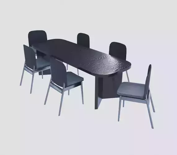 Table with chairs Dark wood