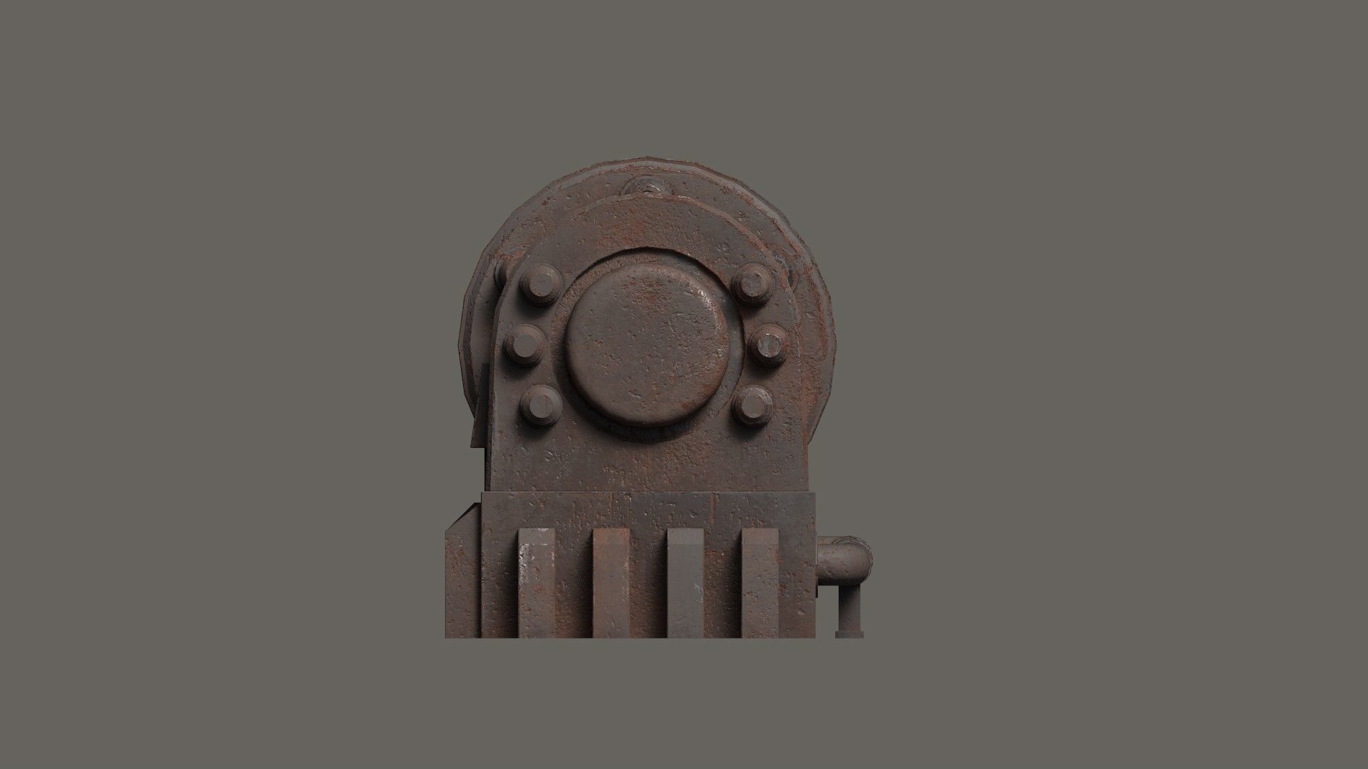 Low-poly old rusty sci-fi generator Low-poly 3D model_13