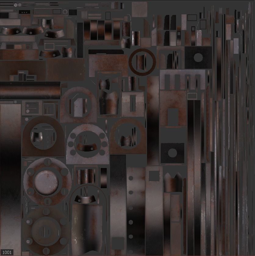 Low-poly old rusty sci-fi generator Low-poly 3D model_19