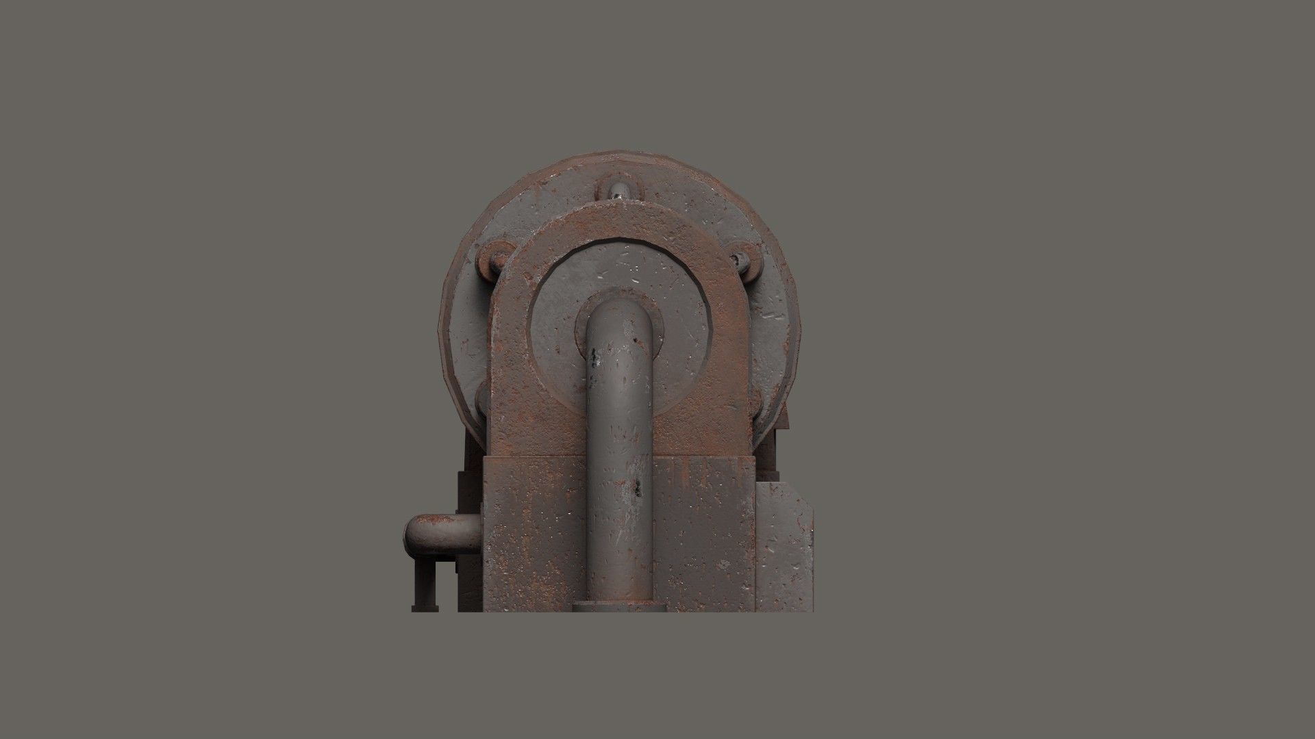 Low-poly old rusty sci-fi generator Low-poly 3D model_14