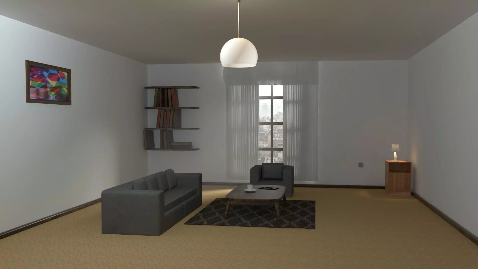 Guest Hall Free 3D model_0
