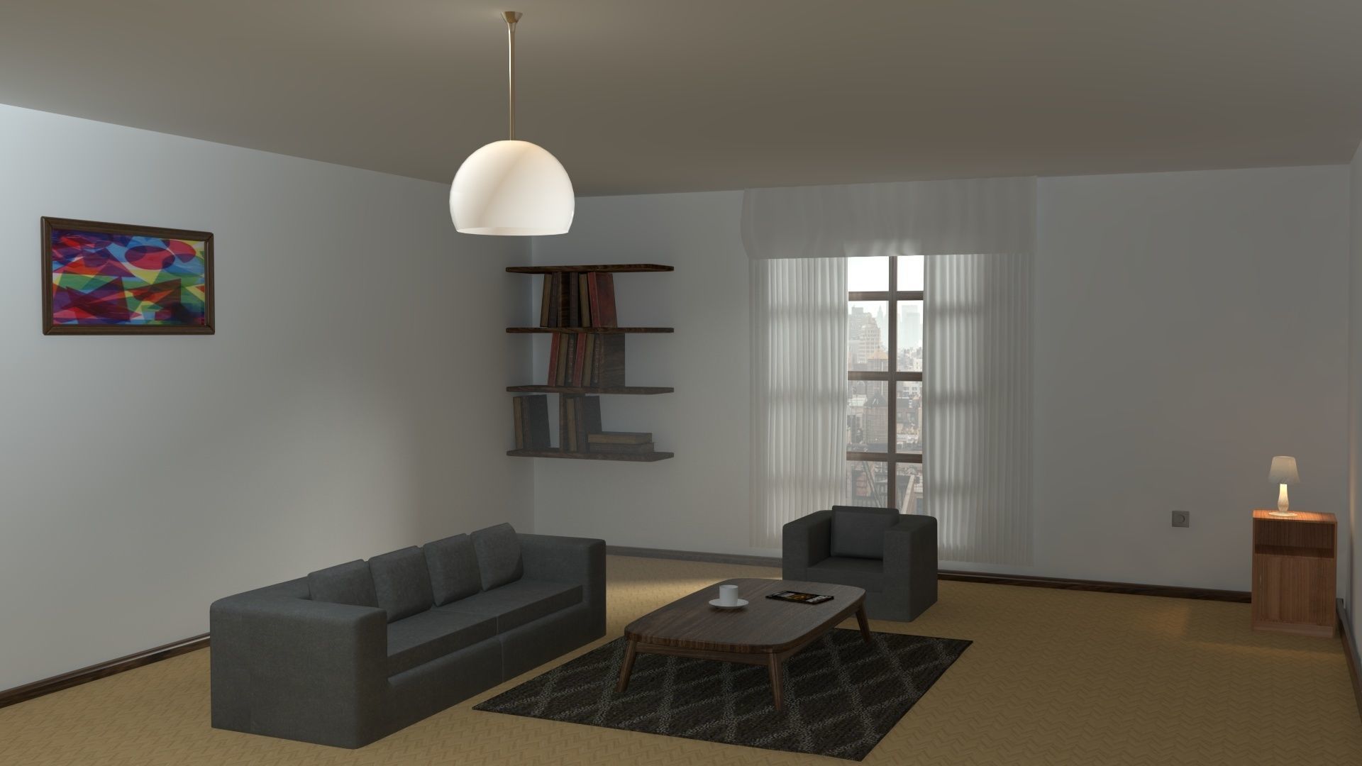 Guest Hall Free 3D model_1