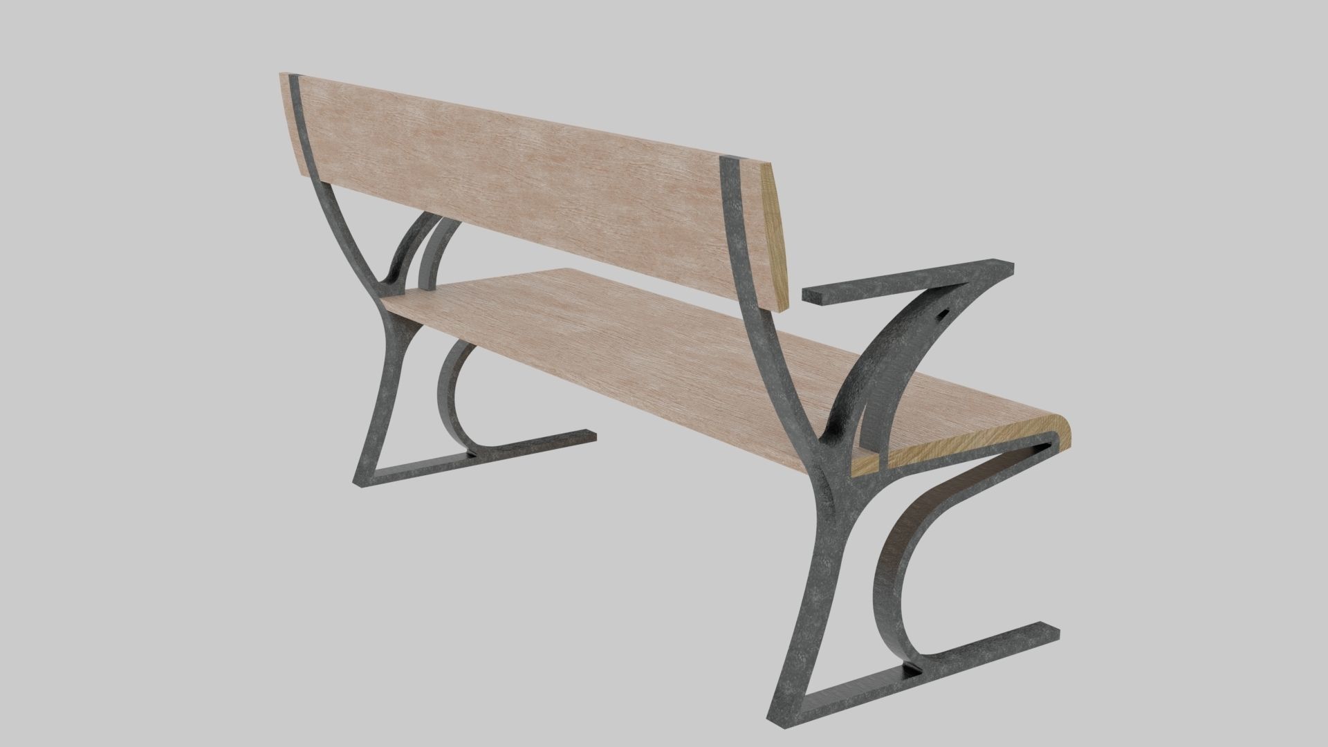 Modern Bench Free 3D model_1