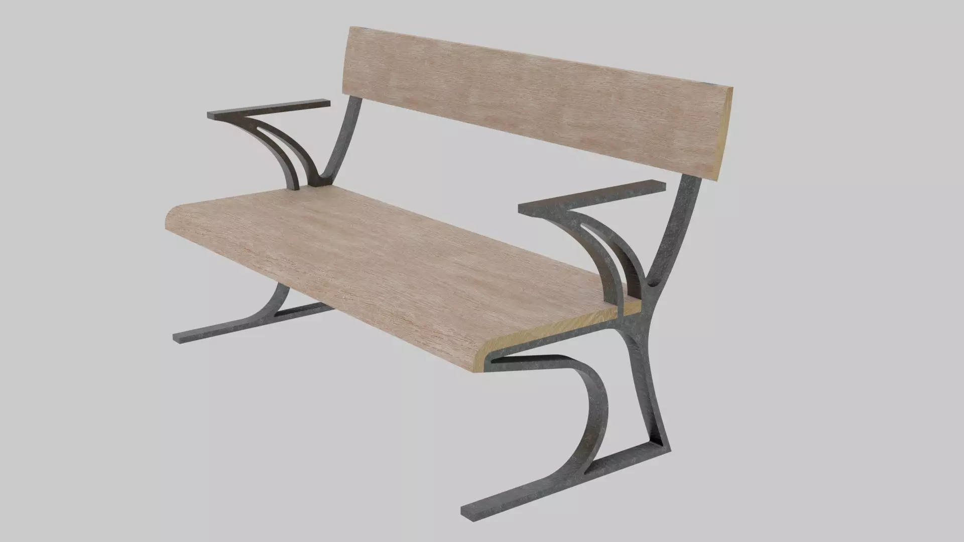 Modern Bench Free 3D model_0