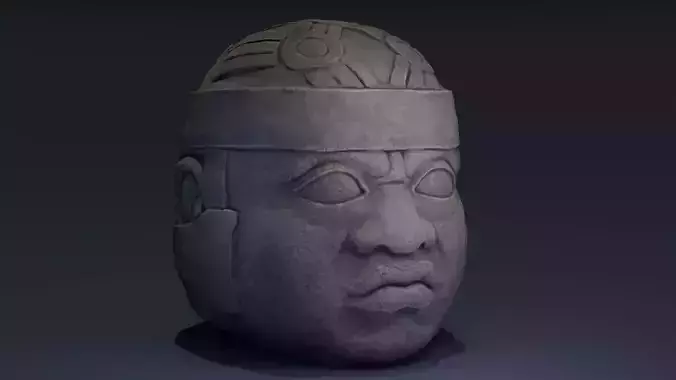 Olmec Statue Low-poly 3D model