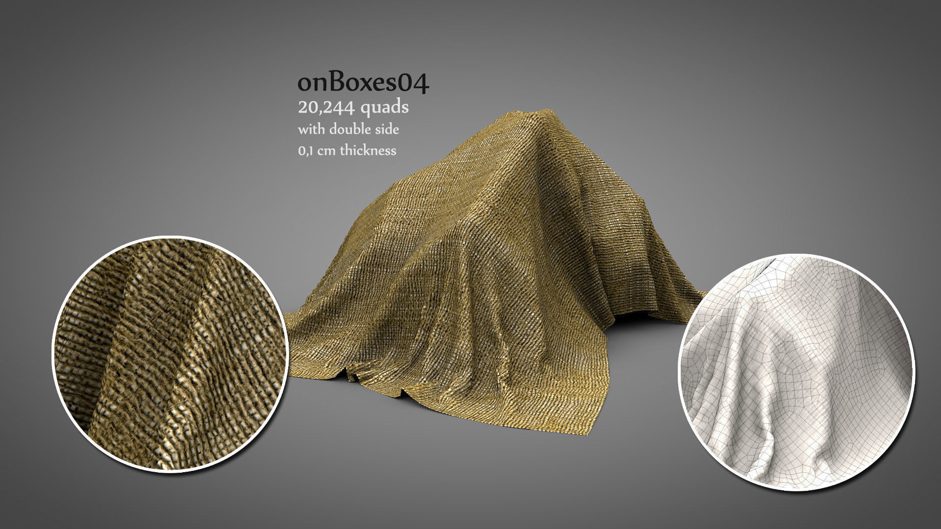 Fabrics on Virtual Objects Low-poly 3D model_4