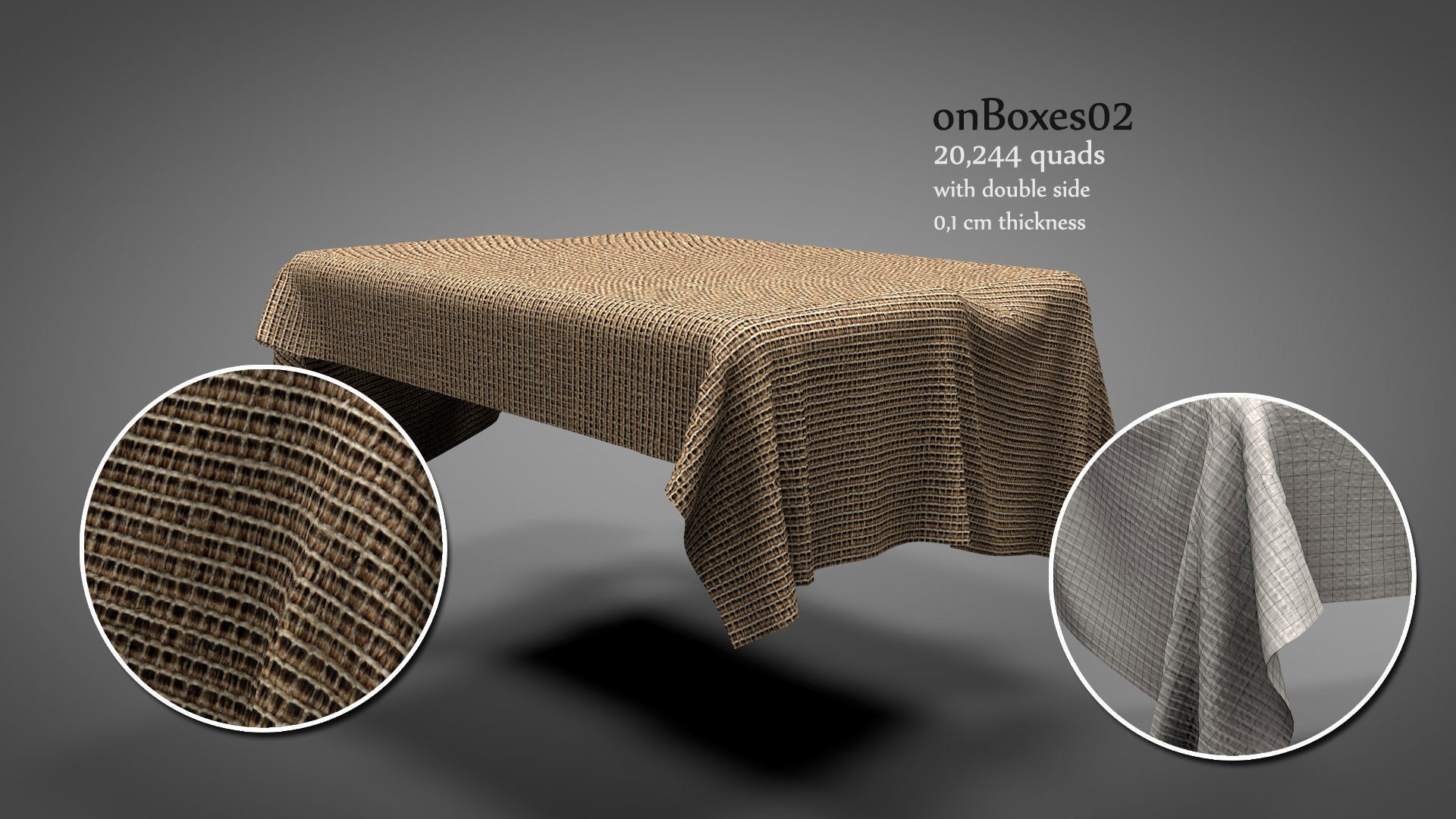 Fabrics on Virtual Objects Low-poly 3D model_2