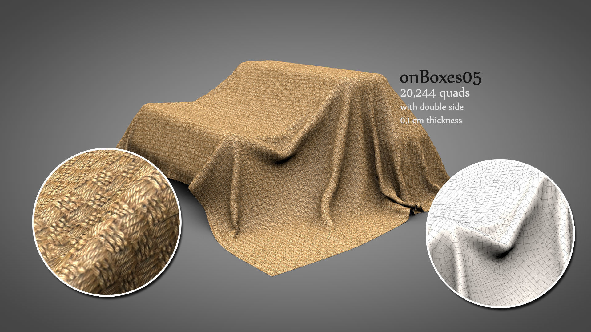 Fabrics on Virtual Objects Low-poly 3D model_5