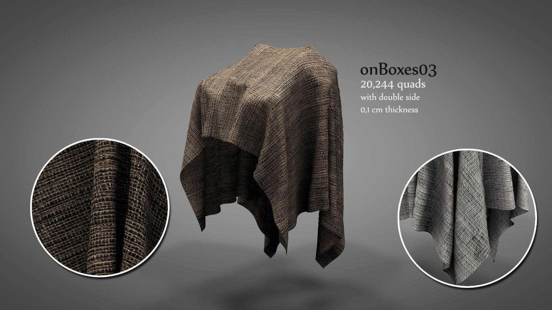 Fabrics on Virtual Objects Low-poly 3D model_3