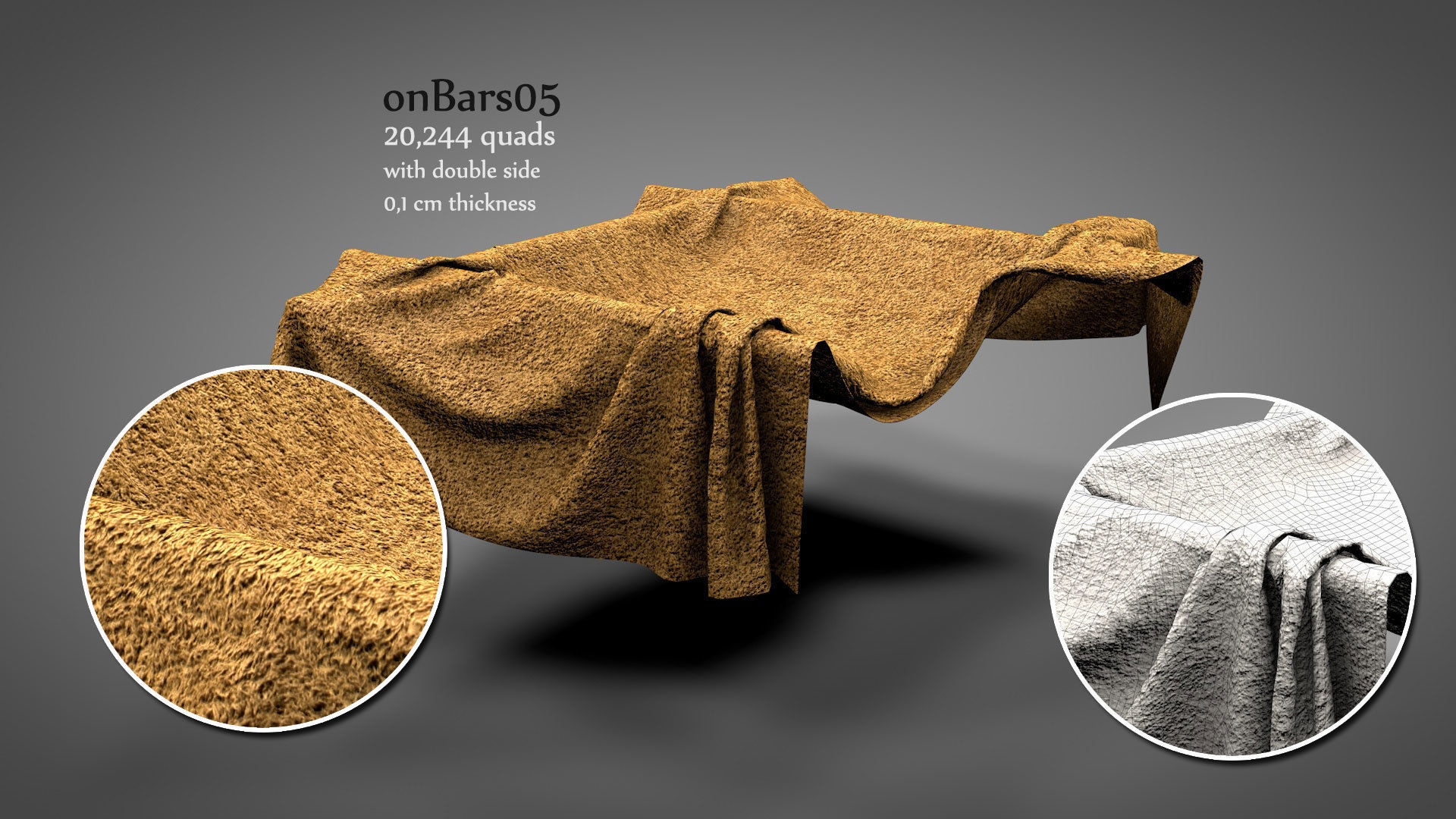 Fabrics on Virtual Objects Low-poly 3D model_10