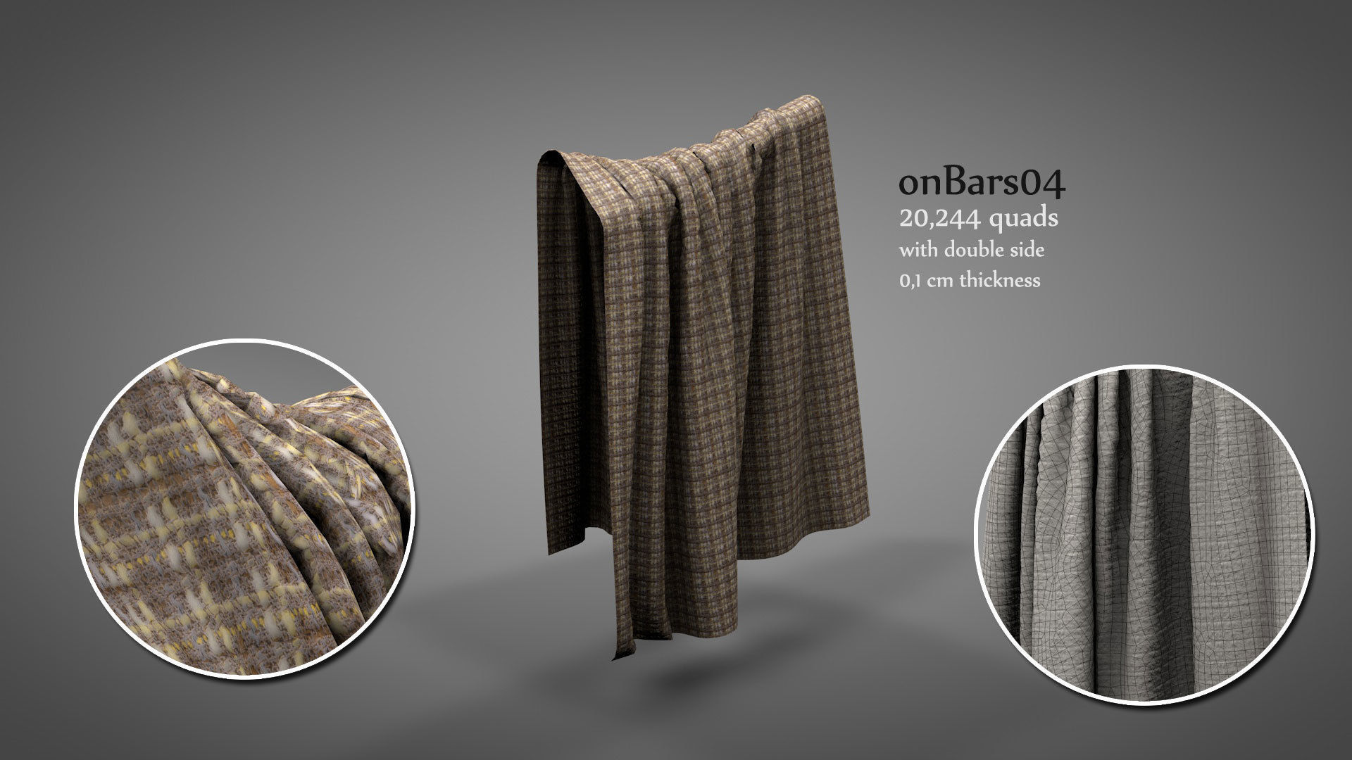Fabrics on Virtual Objects Low-poly 3D model_9