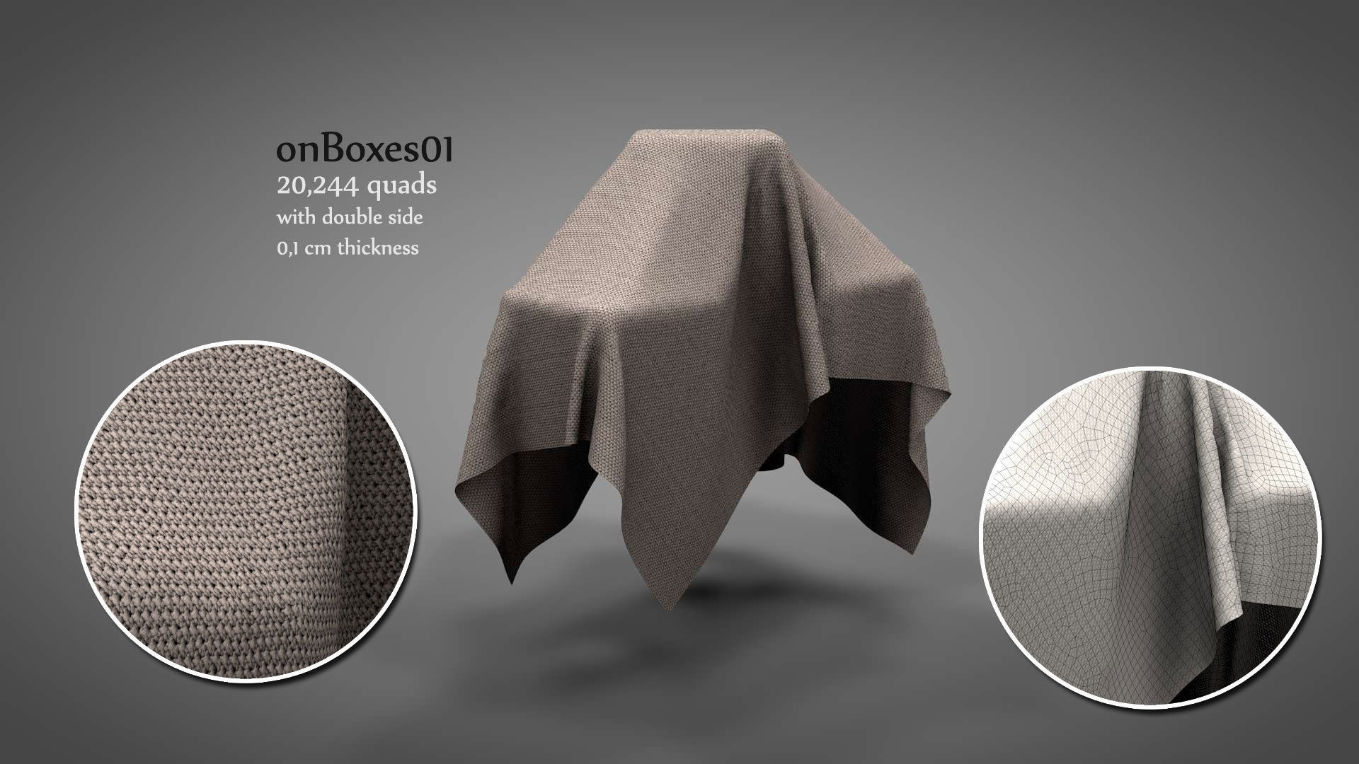 Fabrics on Virtual Objects Low-poly 3D model_1