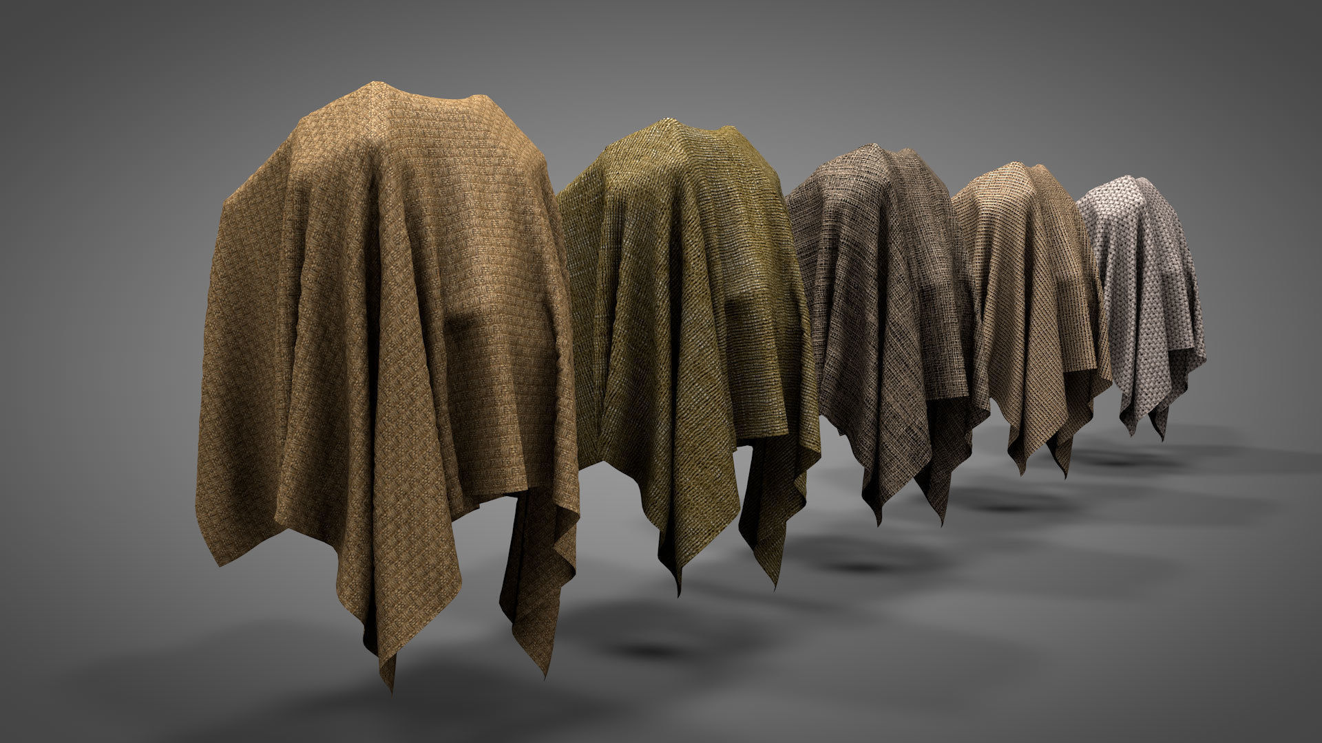 Fabrics on Virtual Objects Low-poly 3D model_14