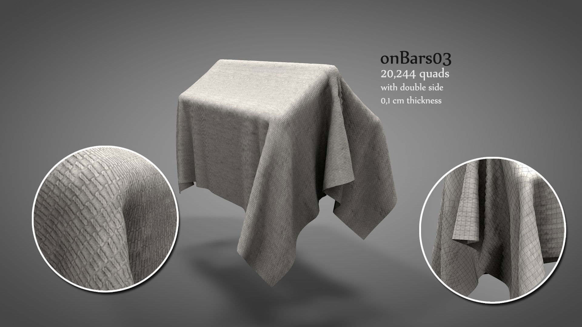 Fabrics on Virtual Objects Low-poly 3D model_8