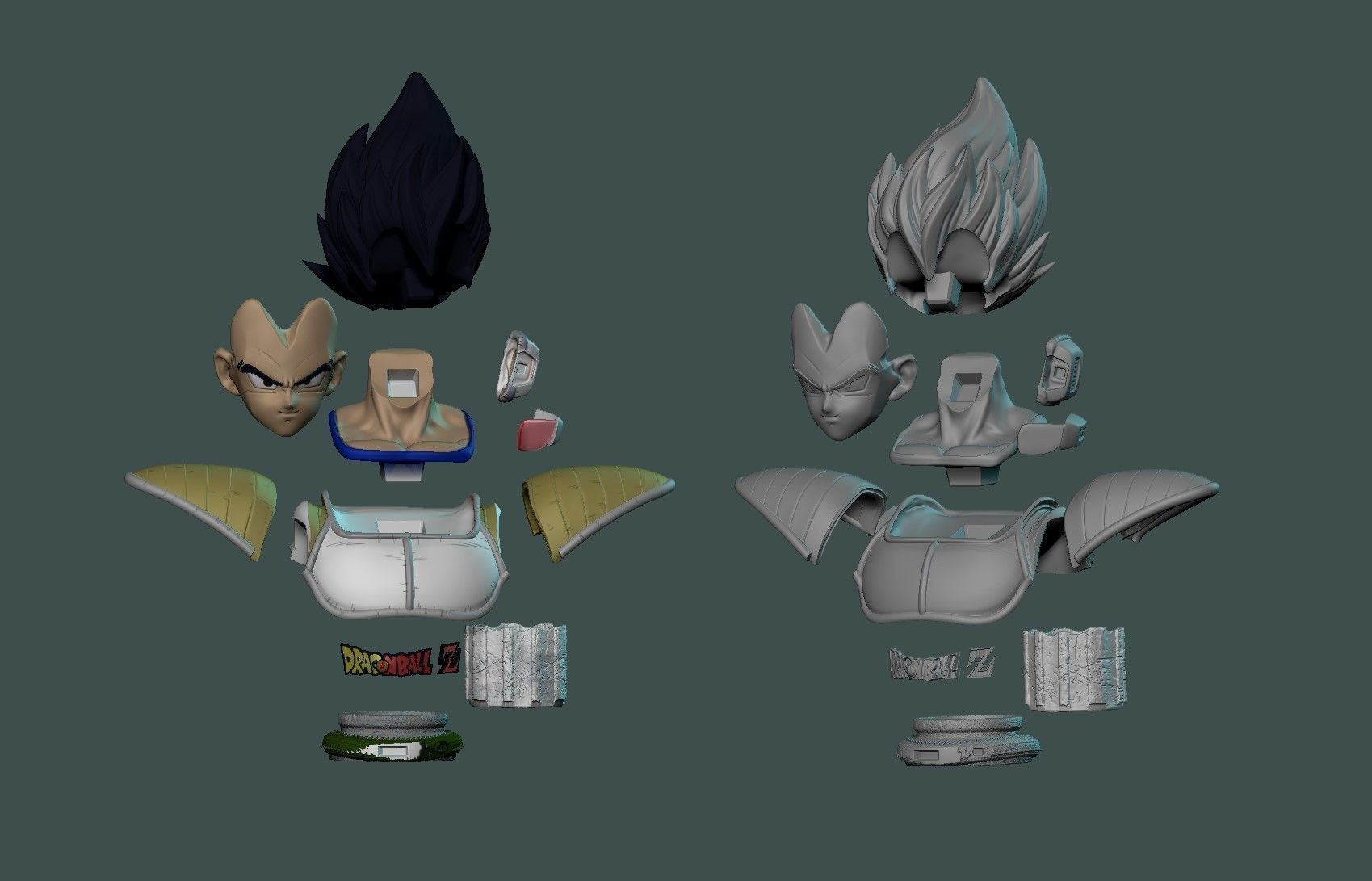 Vegeta bust 3D print model_1