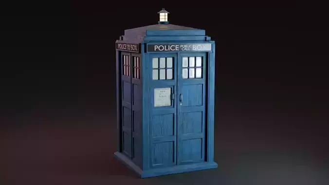 TARDIS Low-poly 3D model