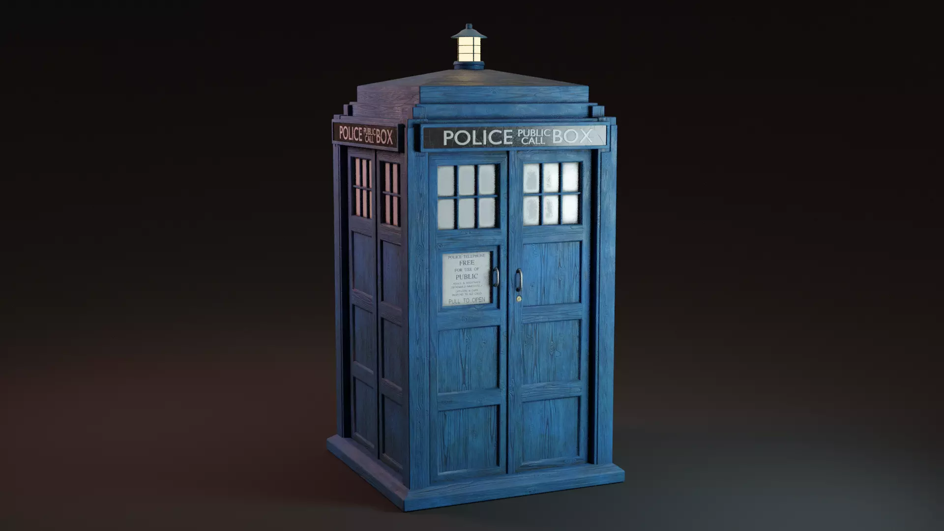 TARDIS Low-poly 3D model
