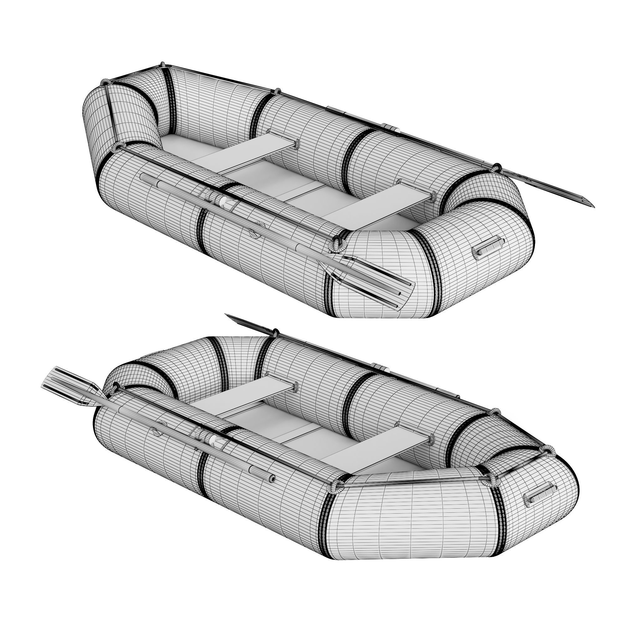 Inflatable boat 3D model_2