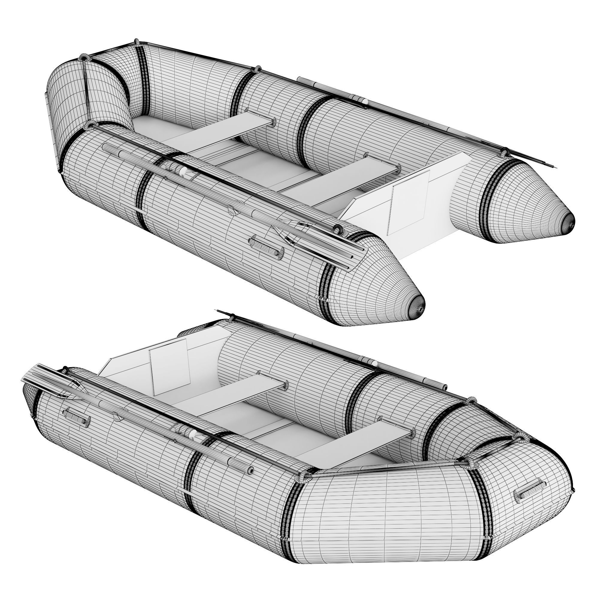 Inflatable boat 2 3D model_5