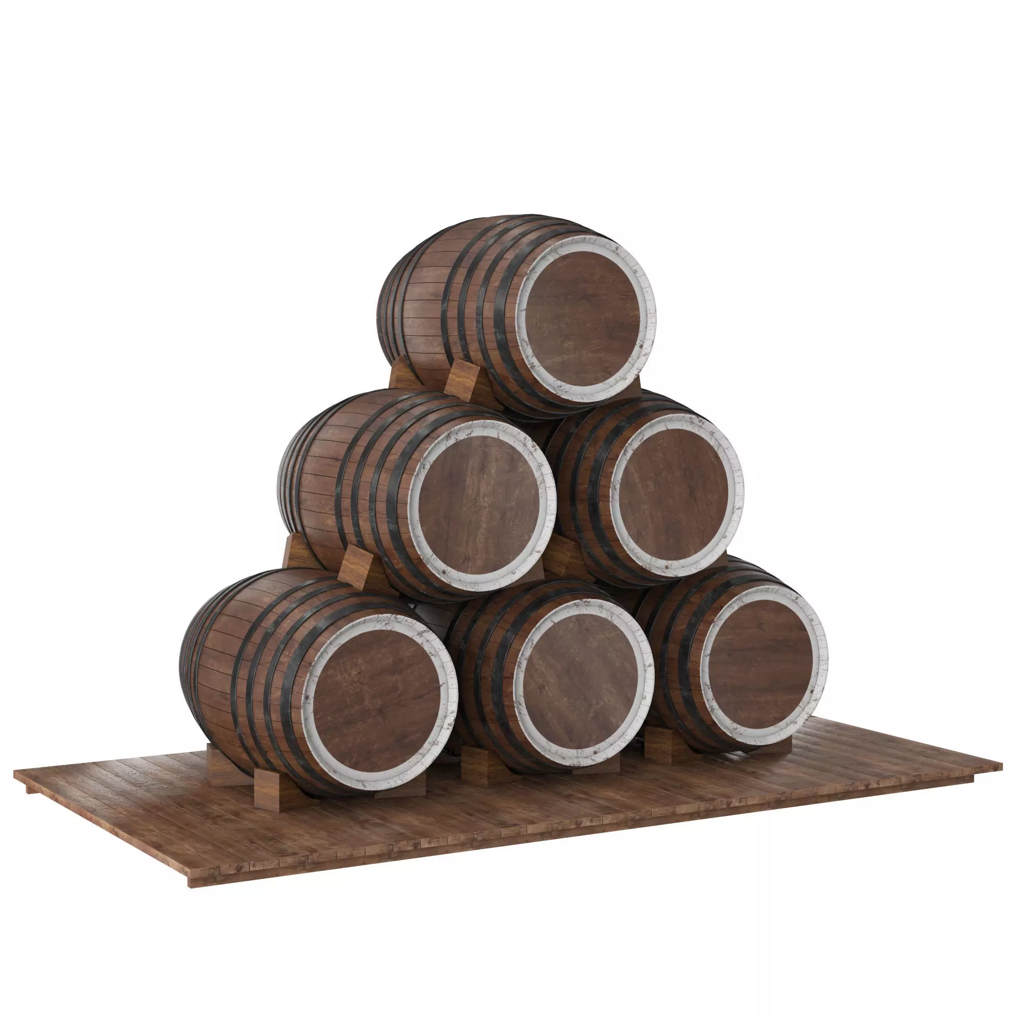 Old Wooden Barrels 3D model