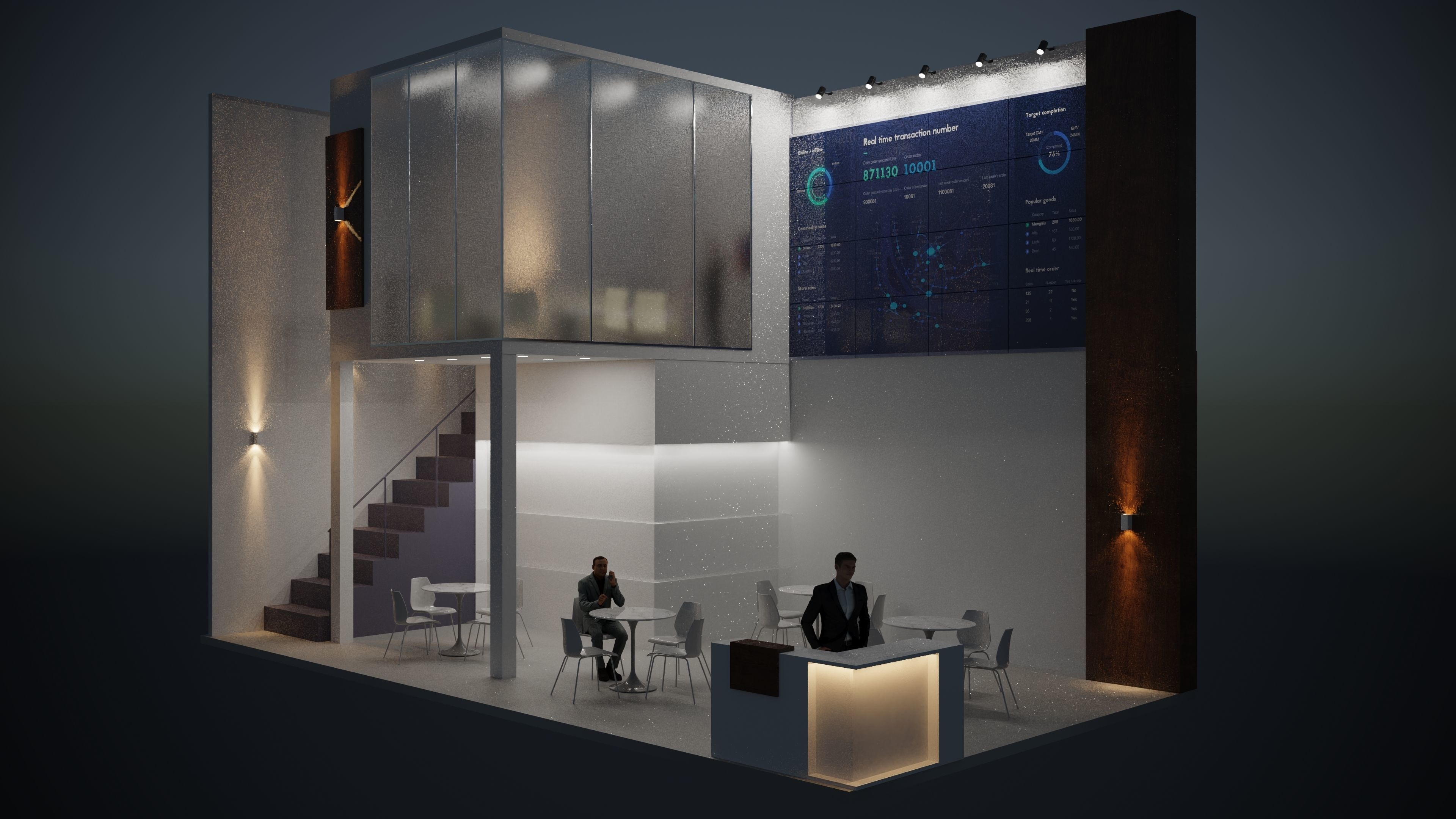 HIGH QUALITY Exhibition Stand - size 1000cm x 600cm  3D model_1