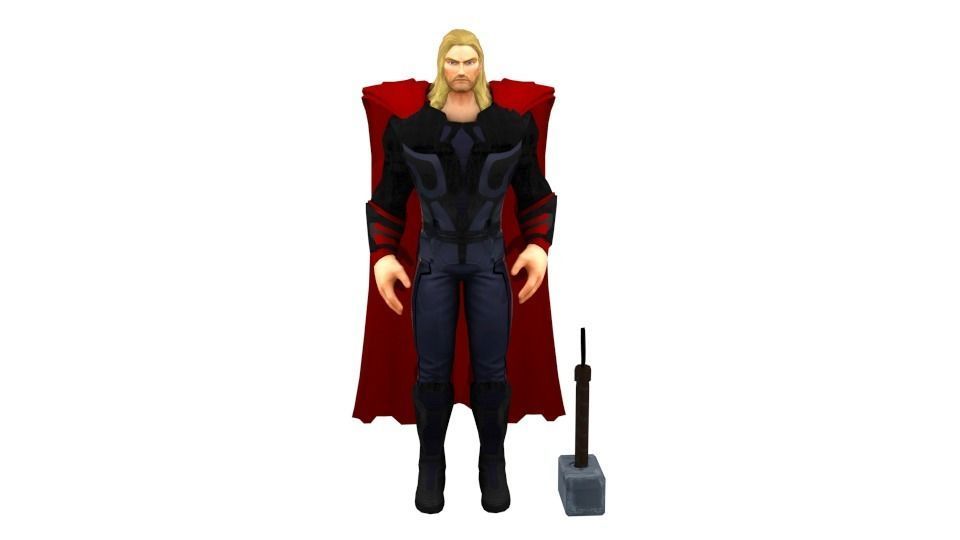 Thor odinson Low-poly 3D model_3
