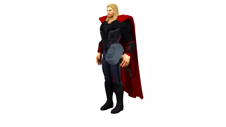 Thor odinson Low-poly 3D model_0